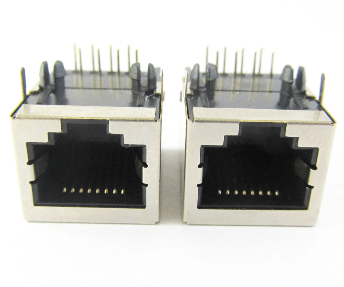 1pc CAT5 Modular Network RJ45 59 8P8C PCB Female Jack Connector w/ Metal House
