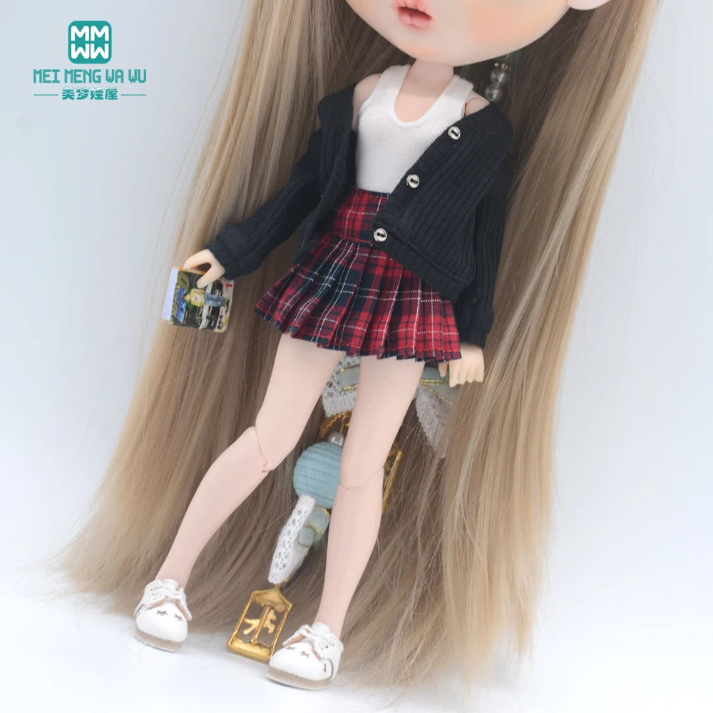 Kleidung für Puppen, passend für Blyth Azone OB22 OB24, Puppenzubehör, modische Jacke, Strickjacke, Minirock, Hemd – Detail 13
