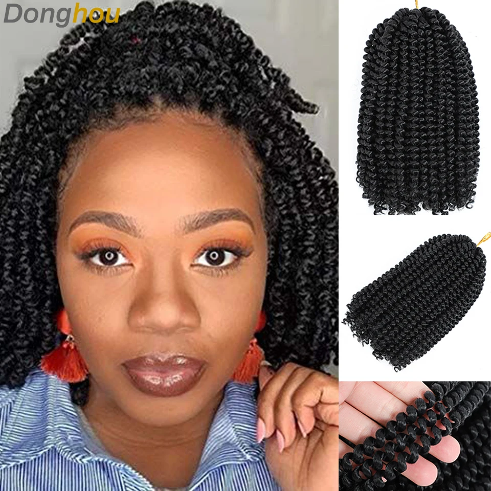 Donghou Frühling Twist Häkeln Haar Extensions Faux Loks Häkeln Geflecht 15 Wurzeln/Pack Häkeln Haar Afro Frühling Twist Lockige haar