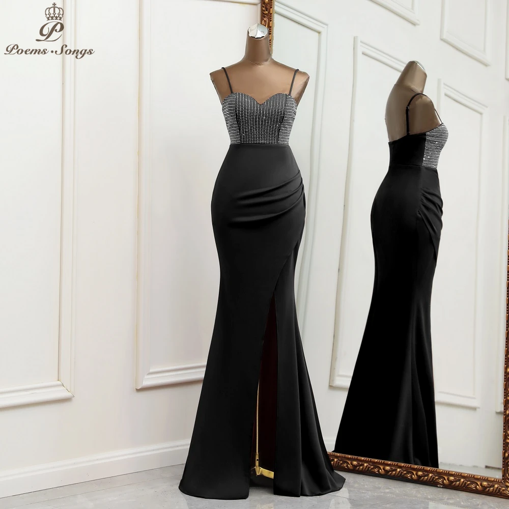 

Sexy black color Evening dresses Mermaid prom dress robe de soiree de mariage robe longue Bridesmaid dresses Party dresses