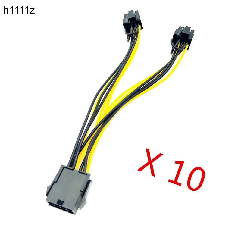 

10pcs/lot PCI-E PCIE 8p Female to 2 Port Dual 8pin 6+2p Male GPU Graphics Video Card Miner Power Extension Cable Cord 18AWG Wire