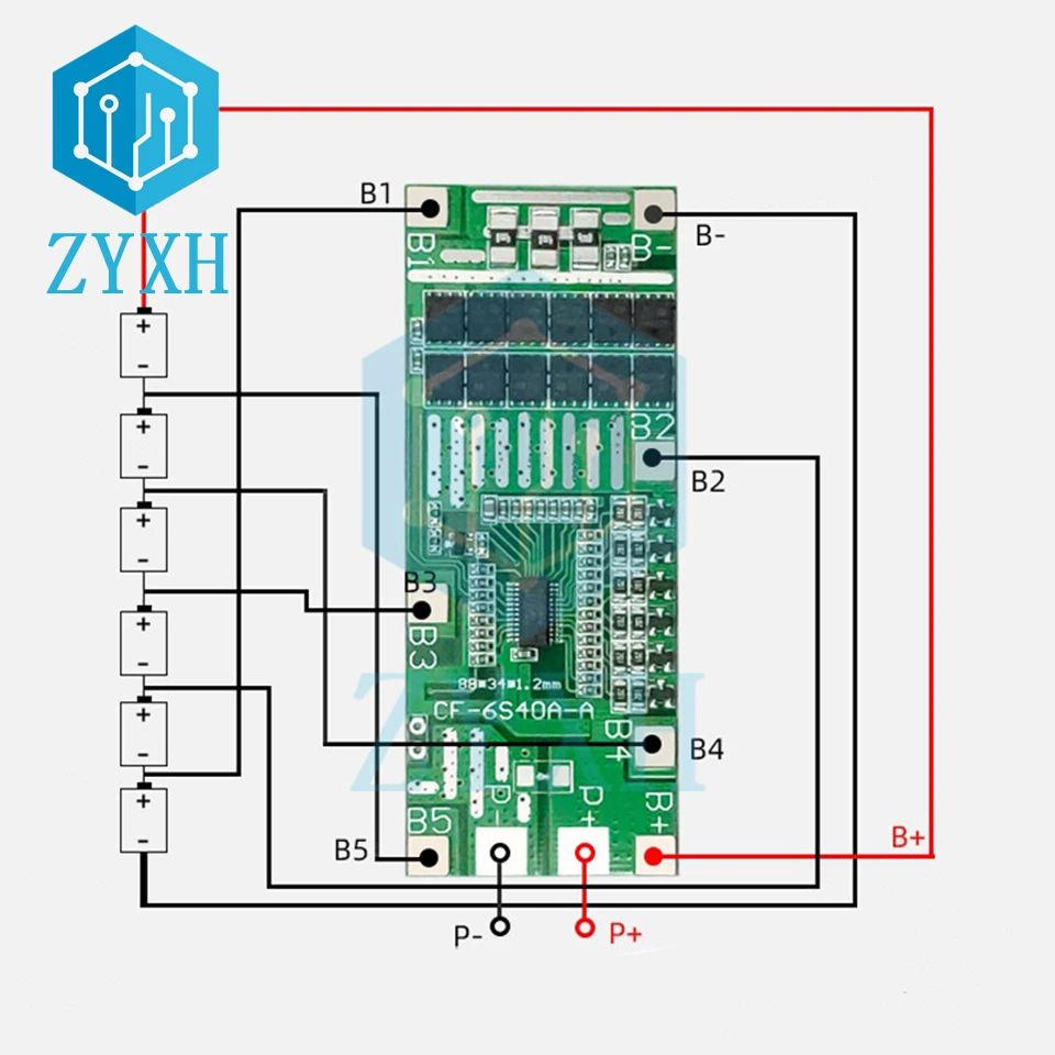 BMS 6S 24V 20A 40A 18650 bateria litowa równoważenie ładowania pokładzie zabezpieczenie przed zwarciem wspólny Port dla banku mocy/Escooter