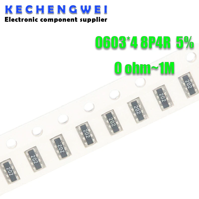 100pcs 0603*4 8P4R 2*4P Network Resistor SMD array 0 ~ 1M 1 10 22 47 100 220 330 470 1K 2.2K 4.7K 10K 22K 47K 100K 220K 470K ohm