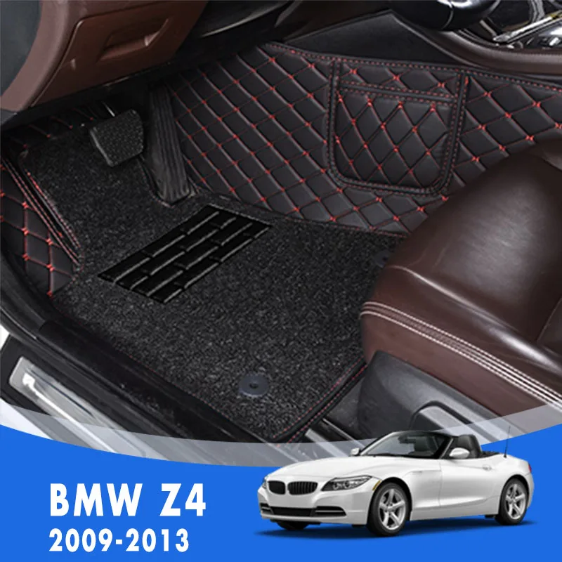 

Автомобильные коврики двойной Слои проволочная петля для BMW Z4 2013 2012 2011 2010 2009 регбийные кожанные подушечки автомобильные аксессуары ковровое покрытие