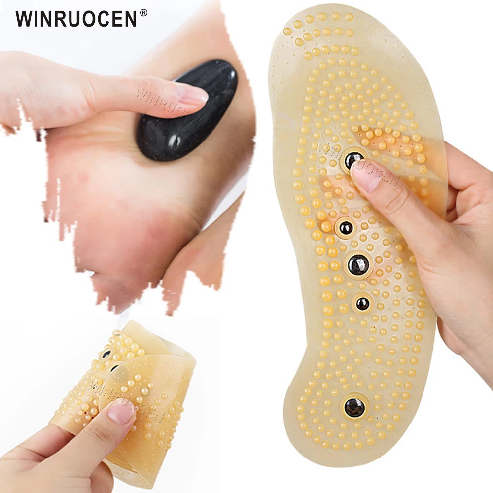 WINRUOCEN 1Pair High Quality Magnetic Therapy Magnet Massage Insoles Men/ Women Shoe Comfort Pads Slimming Insoles