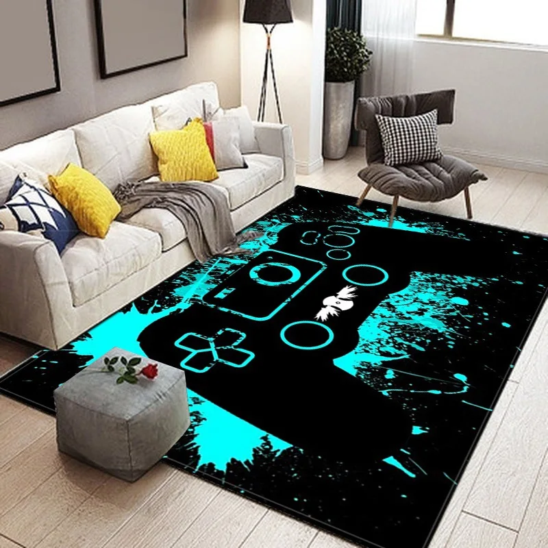 

Gamer Handle 3D Printing Carpet Cartoon Kids play Carpets for Living Room Bedroom Decor Area Rugs Non-Slip Child Game Floor Mats