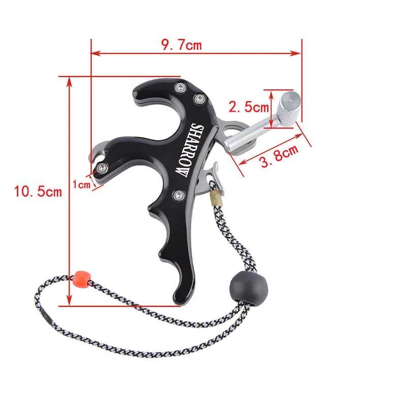 1pc Archery Bow Release Aid 5colors 4 Finger Thumb Trigger Caliper Release Fit Compound Bow Hunting Shooting Accessories SHARROW