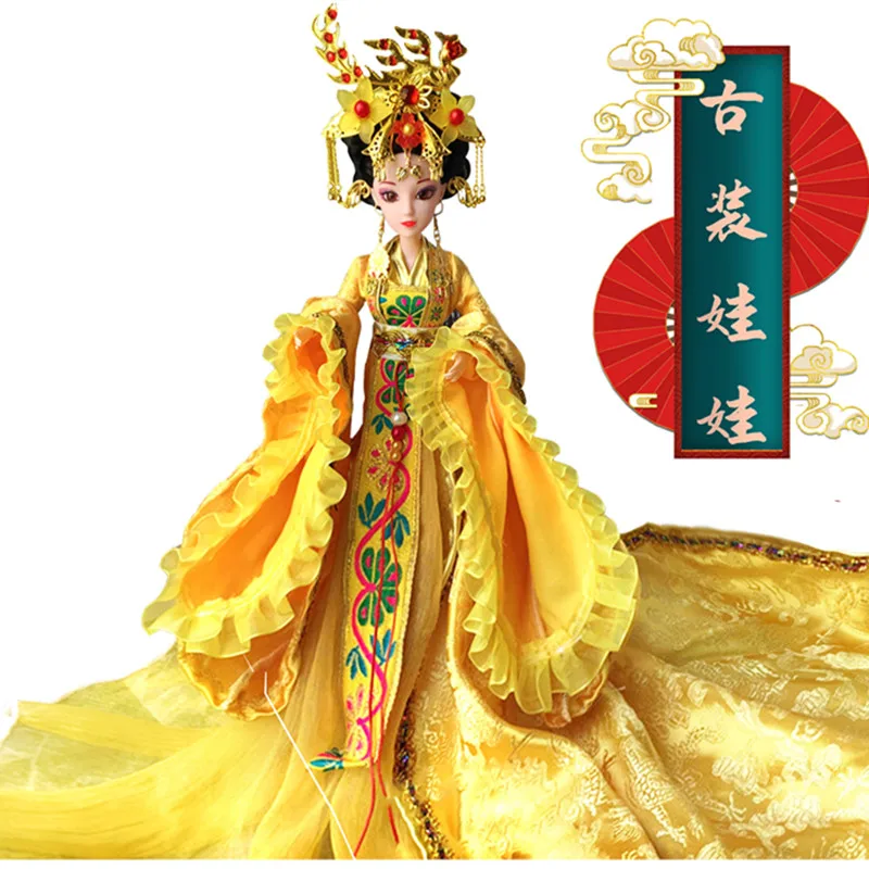 

30cm Ancient Chinese Handmade Doll Toy Queen Model Limited Collection of Handicrafts Dress Up Clothes Room Decoration Girl Gift