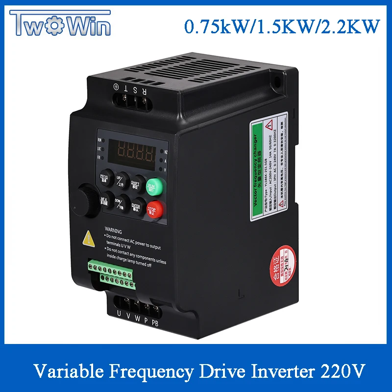 0.75kw/1.5kw/2.2kw Variable Frequency Drive 220V Vector Variable Frequency Drive Inverter For Spindle Motor Speed Control