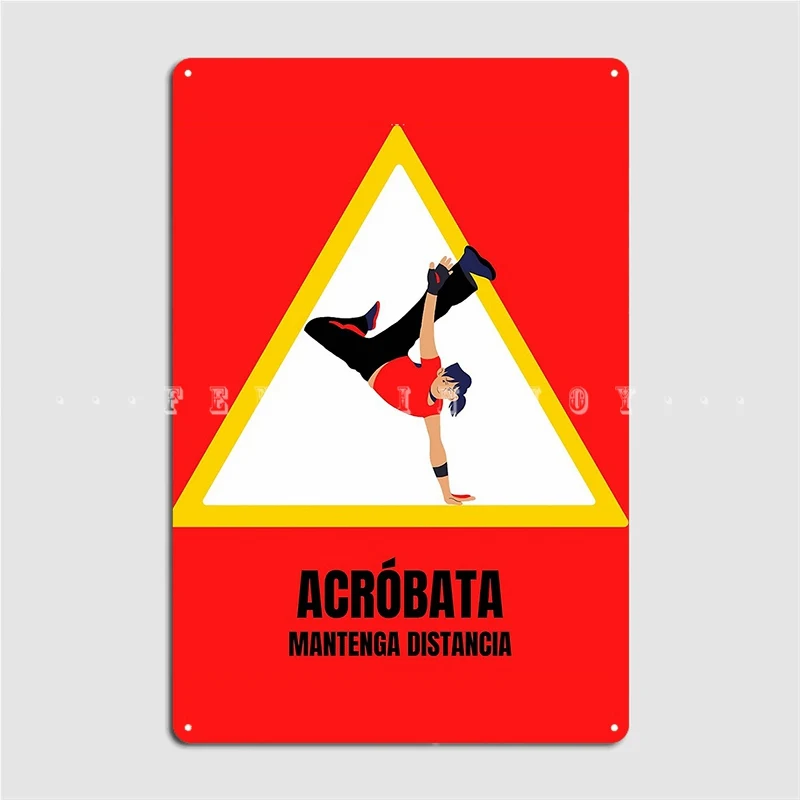 Attention Acrobats Keep Your Distance Metal Plaque Poster Plaques Wall Pub Retro Kitchen Tin Sign Poster