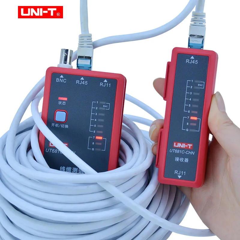 UNI-T Digital Network Line Finder Cable Tester RJ45/RJ11/BNC/HDMI LAN Auto Ethernet Telephone Repair Tool LED Line Checker