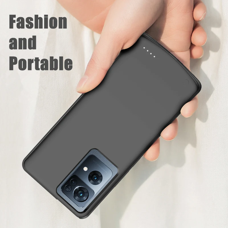 Casing pengisi daya baterai 10000mAh, untuk OPPO Reno 7 7Pro, casing pengisi daya baterai eksternal 6800mAh, penutup Bank daya untuk Reno 7SE