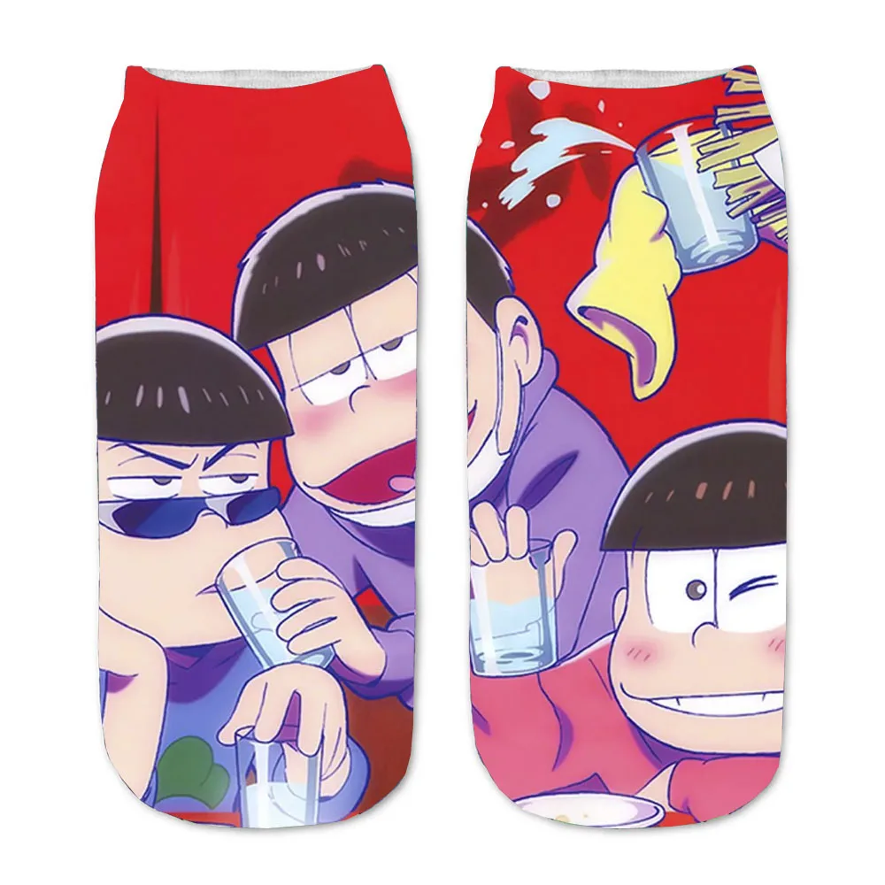 Tất Anime Osomatsu San 3D In Hình Hoạt Hình Thẳng Tất Nam Nữ Thiếu Niên Đảng Ngắn Sock Kawaii Mắt Cá Chân Sock