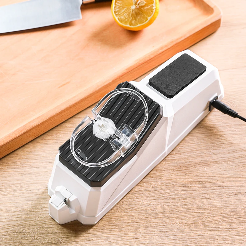 2021 New White Electric Knife Sharpener USB Recharge Kitchen Tools Kitchen Knife Scissors Chefs Knife Specialty Knife Sharpener