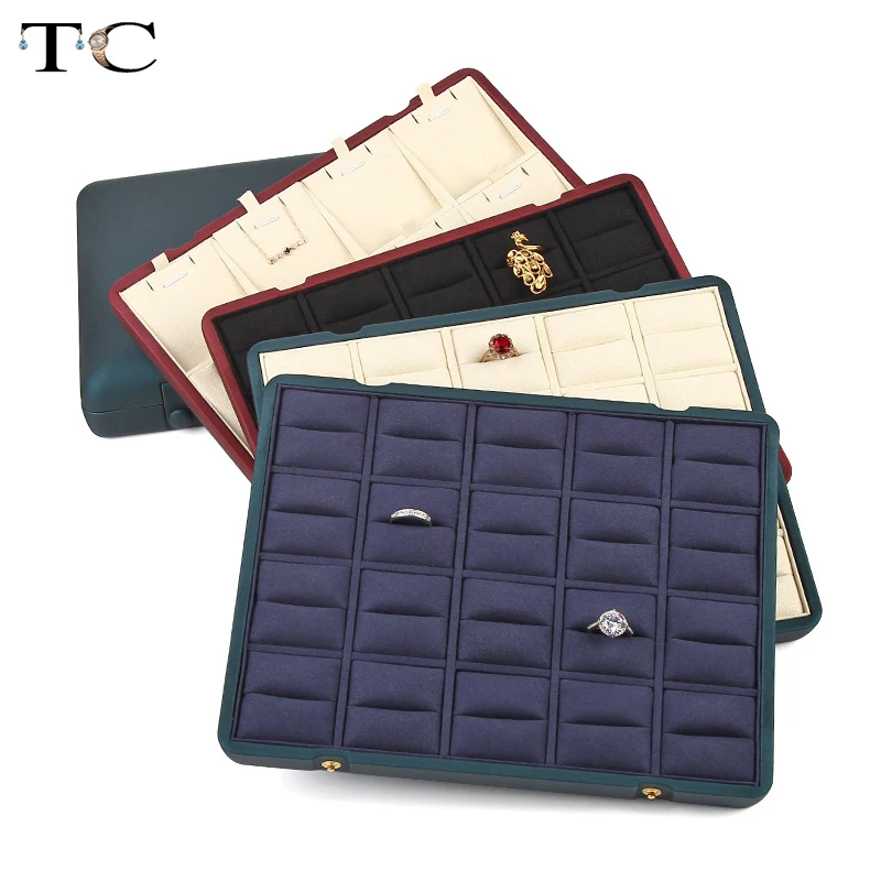 

Jewelry Box Storage Organizer Tray for Rings Earrings Necklaces Bracelets Plate Jewellery Display Stand Case 24.5*19*5.5cm