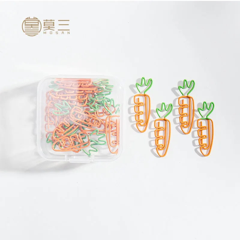 Cute Stationery Carrot Shaped Paper Clip Geometric Modeling Multi Functional Korean Lovely Kawaii Carrot Paper Clips Decorative