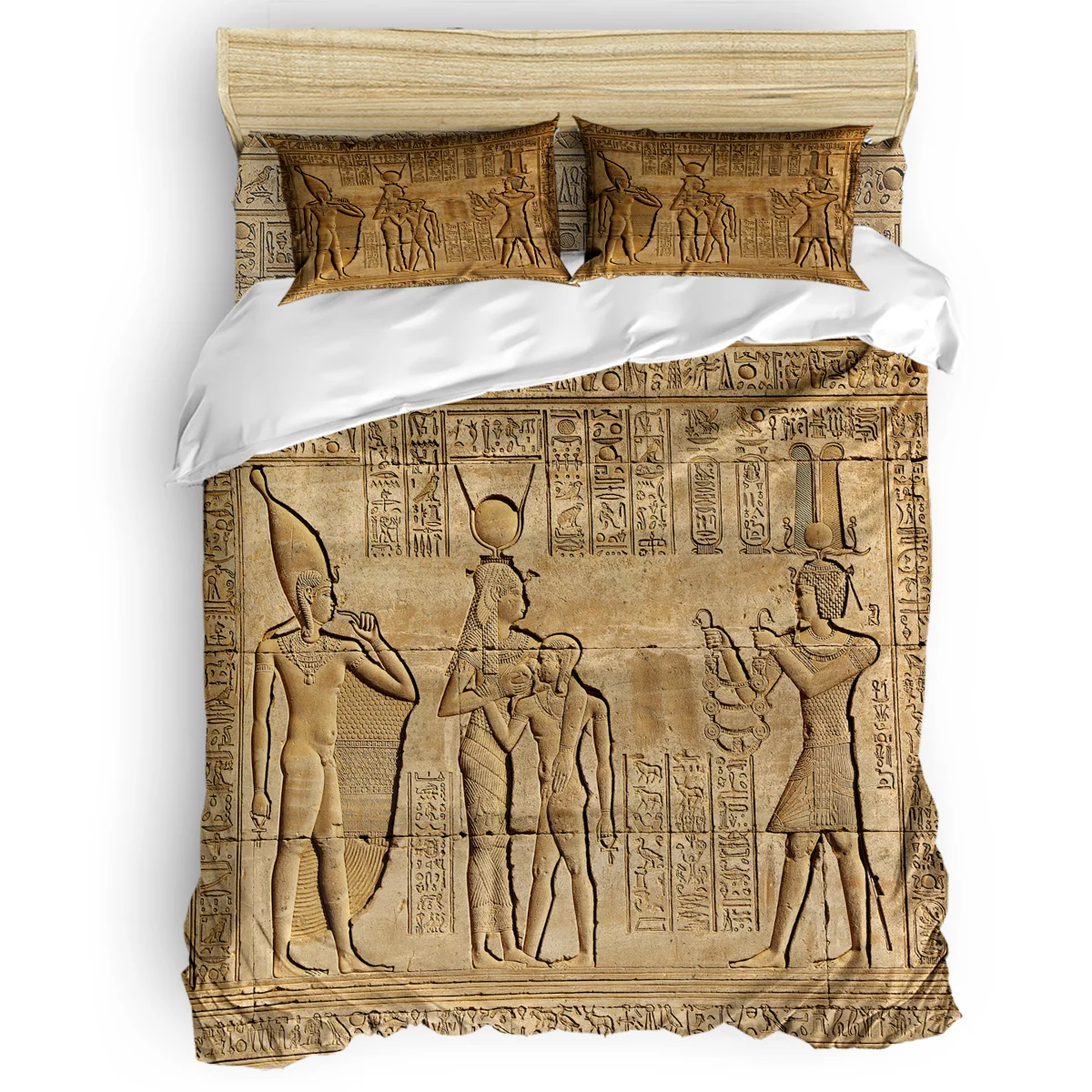 The Statue Egypt Print Bedding Set Home Textiles Bed Sheet Duvet Cover Pillowcase Single Double Bed Set