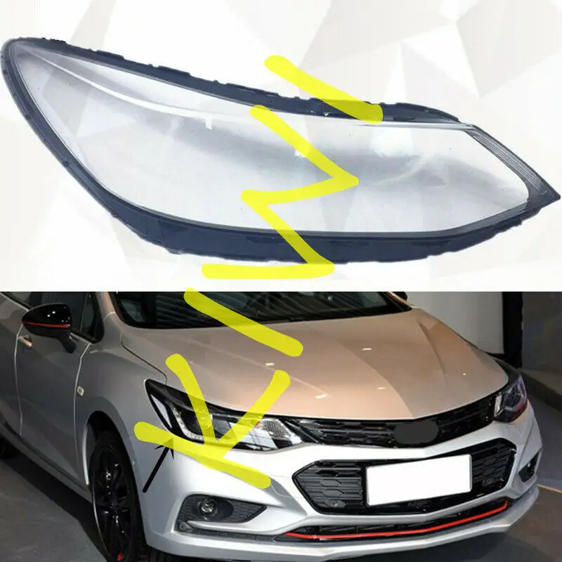 For Chevrolet Cruze 2016 2017 2018 2pcs High quality Right Side Headlight Cover Transparent PC With Glue