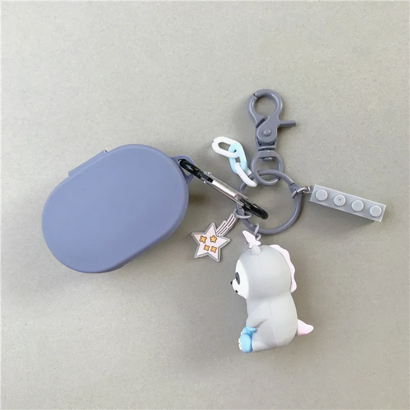 หมีน่ารักหูฟังสำหรับสีแดงMi Airdotsกรณีพวงกุญแจน่ารักกรอบป้องกันการ์ตูนน่ารักหมีสำหรับMi Airdotsหูฟังกรณี