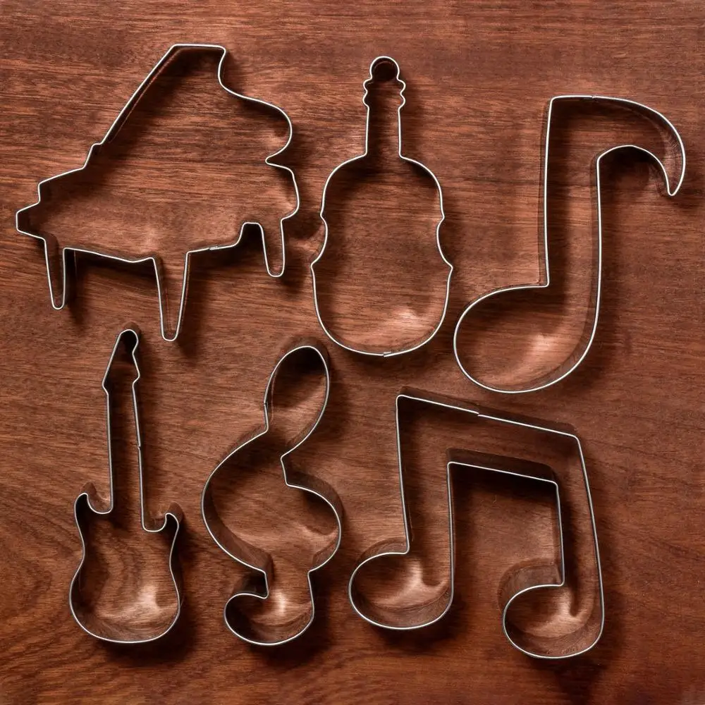 KENIAO Music Cookie Cutters, Violin, Piano, Guitar, Music Note Biscuit Fondant Cutters