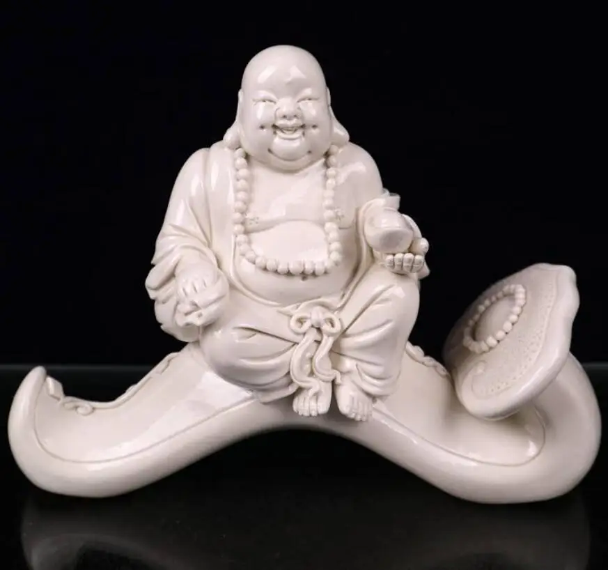 China seiko White glaze ceramic ruyi maitreya Buddha crafts statue