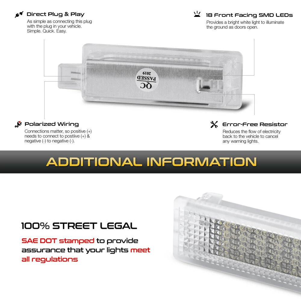 BMW용 2x LED 도어 커티시 인테리어 발판 조명, 수하물 트렁크 글러브 박스 램프, M4 F32 F33 F36 F22 F23 F45 F46 F87 M2 F82 F83 썸네일 4