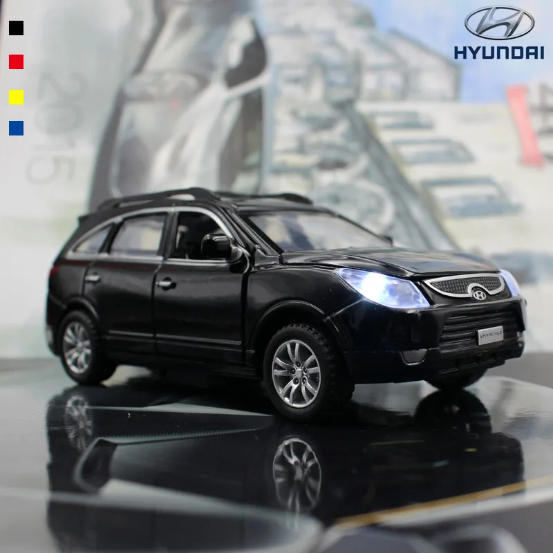 1:24 Hyundai Veracruz  Alloy Car Model Diecast Toy Vehicle High Simitation Sound and light Car Toys For Children Kids Xmas Gifts