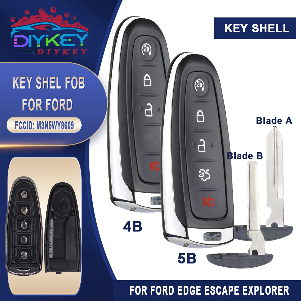 

Чехол для смарт-ключа DIYKEY M3N5WY8609, 4B/5B, для Ford Edge, Escape, Expedition, C-max, Taurus, гибкий фокус