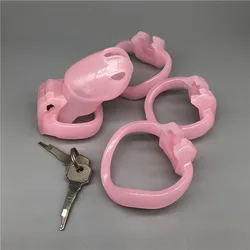 New Upgrade 100% Bio-sourced Resin Male Chastity Cage With Four Cock Ring Sex Toys For Men Gay Penis Ring Chastity Device Lock