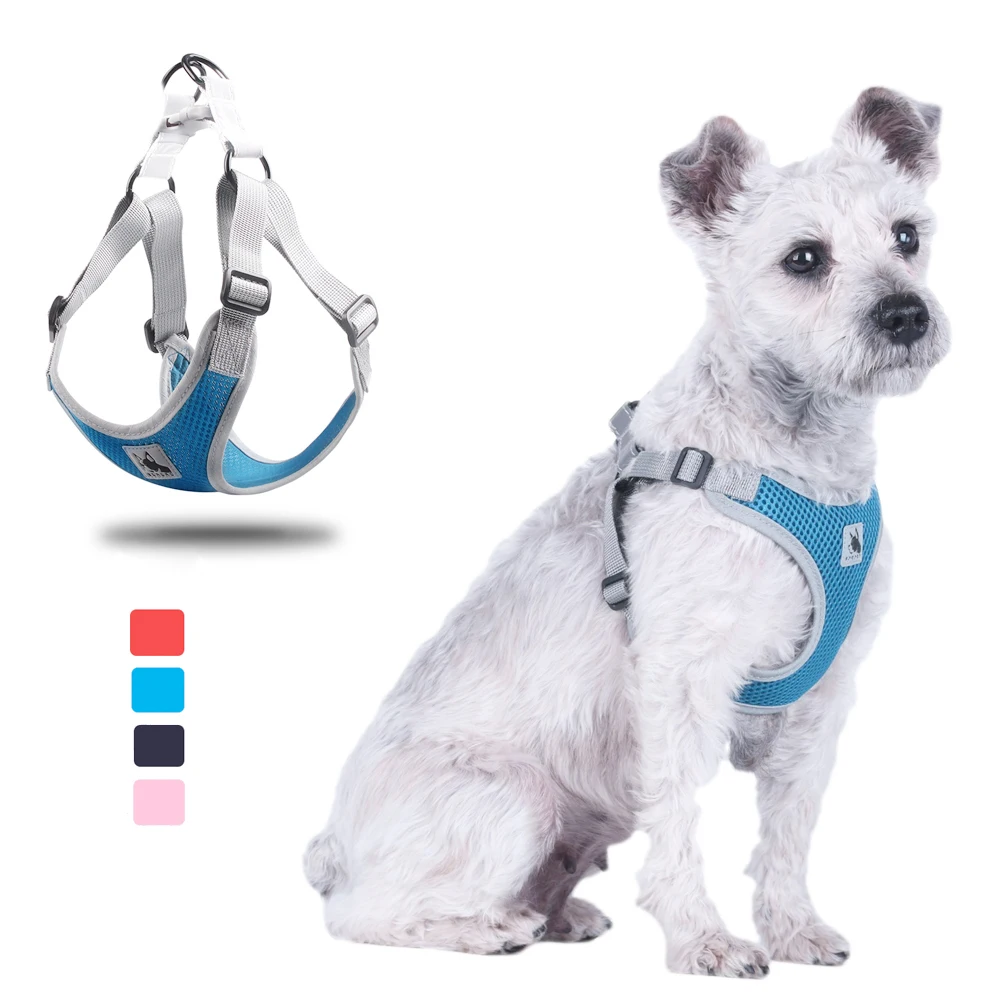 Pet Dog Harness Mesh Breathable Summer Pet Puppies Reflective Dog Cat Vest Harness Dog Soft Chest Strap for Small Medium Dogs