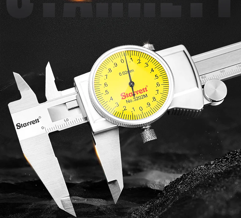 STARRETT 0-150/200/300mm Range, 0.01mm 0.02mm Graduation 3201M 3202M Dial Caliper