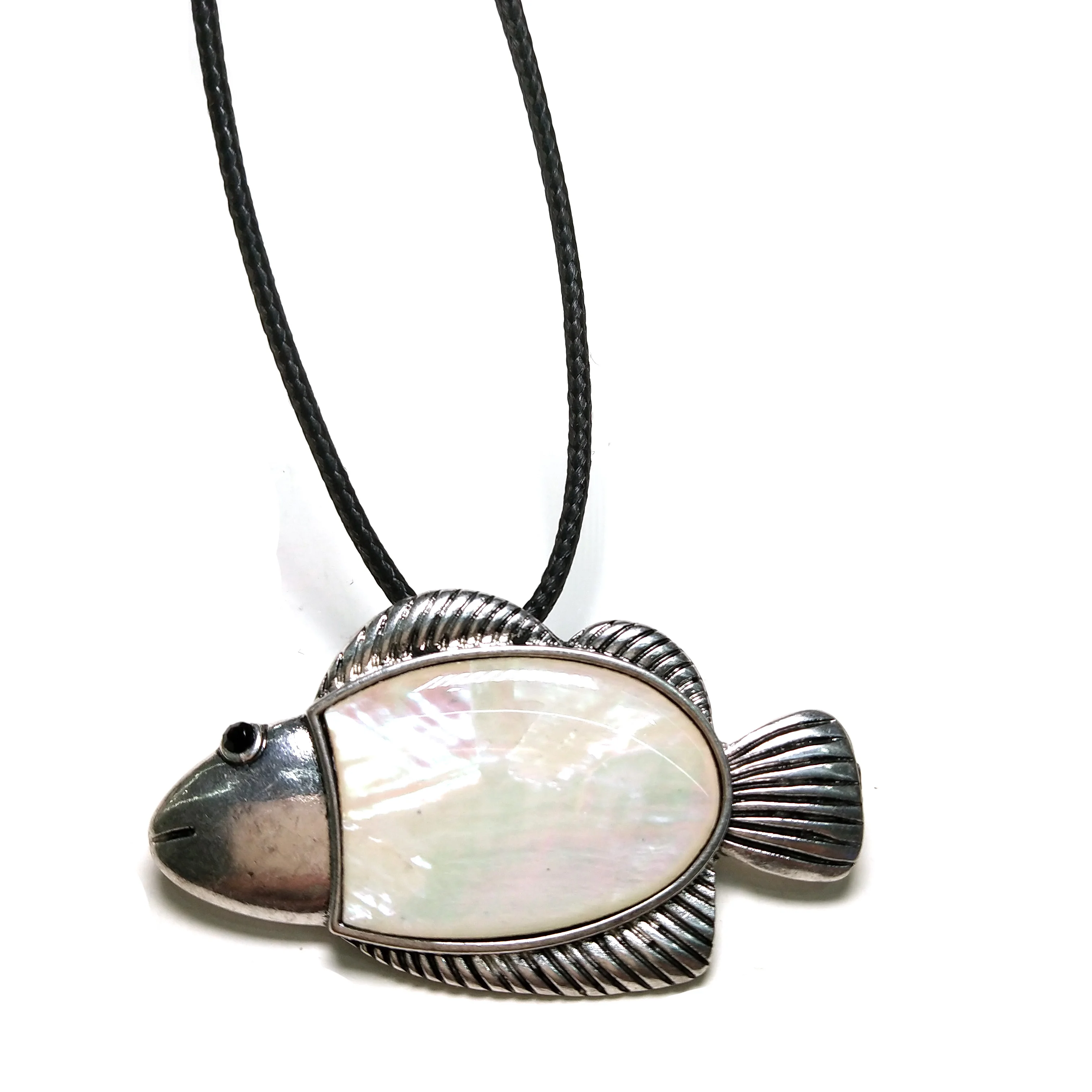 Fashion Shell Pendant Necklack Brooch Fish Shape Charms For Women Jewelry Making DIY Supplies Leather Chain Accessories