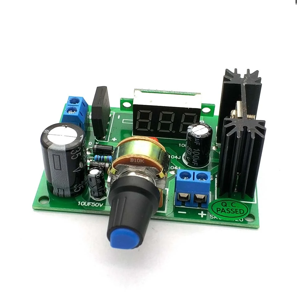 LM317 power board adjustable pressure plate adjustable regulated power supply 2A with digital voltage display improved version