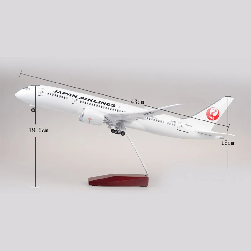 JASON TUTU 43cm Japan Airlines Boeing b787 Aircraft Model Airplane 1/160 Scale Diecast Resin Light and Wheel Plane Gift Collecti