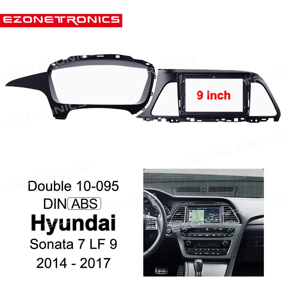 2Din Car DVD Frame Audio Fitting Adaptor Dash Trim Kits Facia Panel 9 inch For Hyundai Sonata 7 LF 9 2014 - 2017 Radio Player