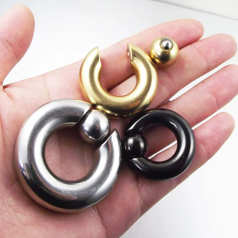 SaYao Big Spring Ball Stainless Steel Captive Hoop Rings BCR Eyebrow PA Ring Piercing Nose Closure Nipple Rings Body Jewelry