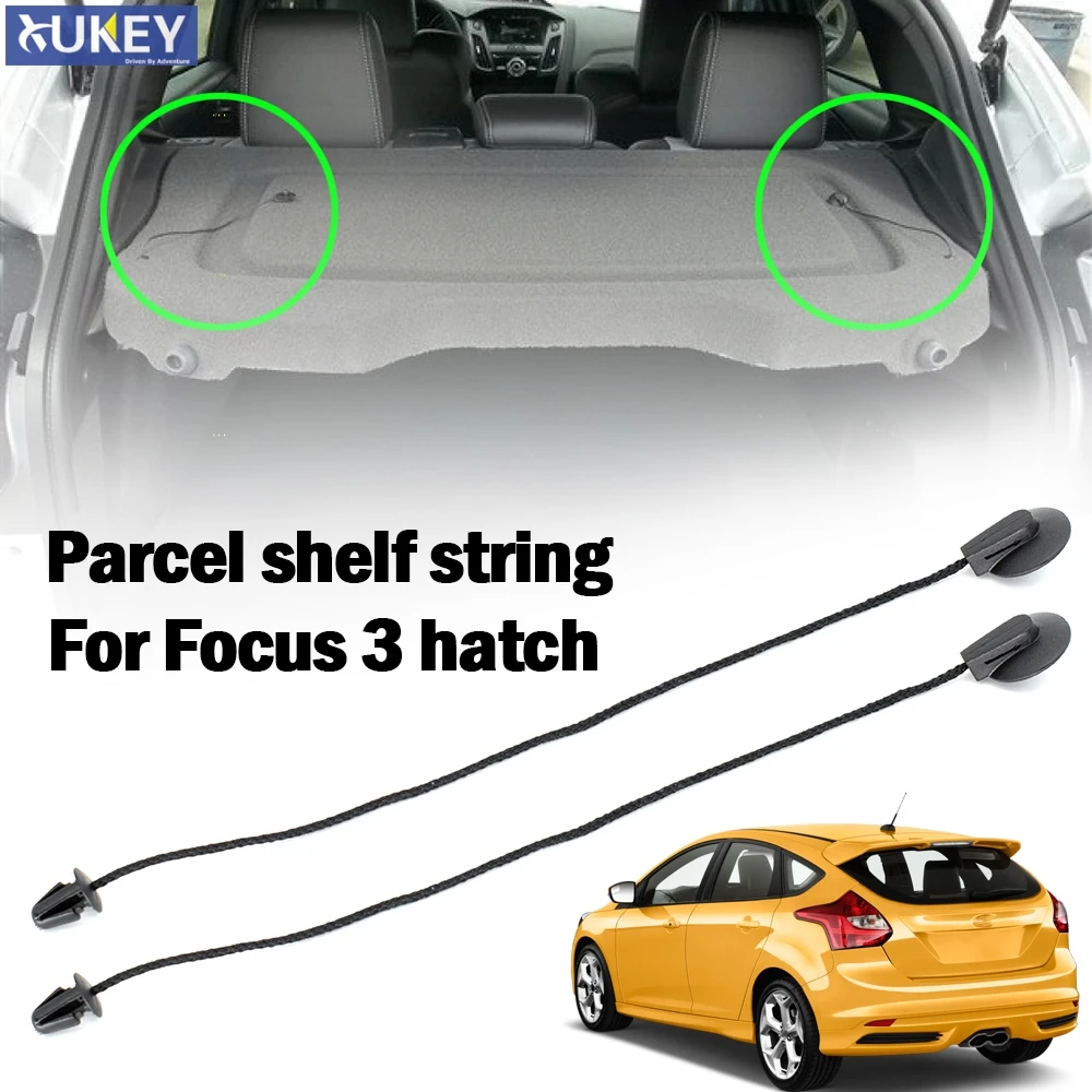 2X For FORD FOCUS 3 hatch MK3 2012 - 2018 REAR TRUNK Parcel Shelf Tray Load Inner Tonneau Cover Lift string strap Clips