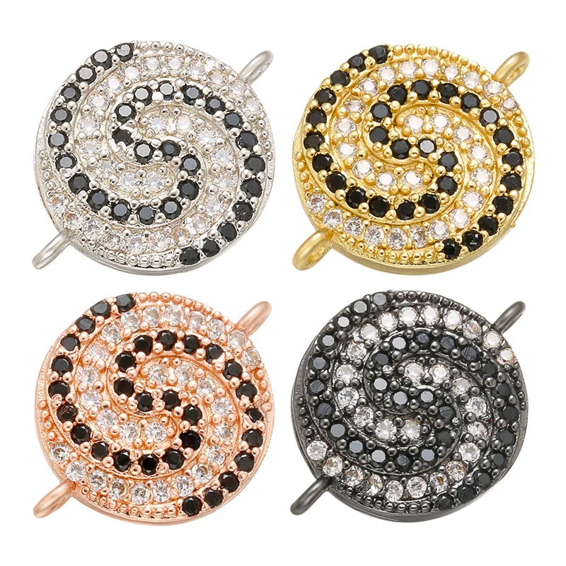 ZHUKOU 13x17mm Lollipop Crystal charms Connector for Women Necklace Bracelet Jewelry Accessories making findings model: VS405
