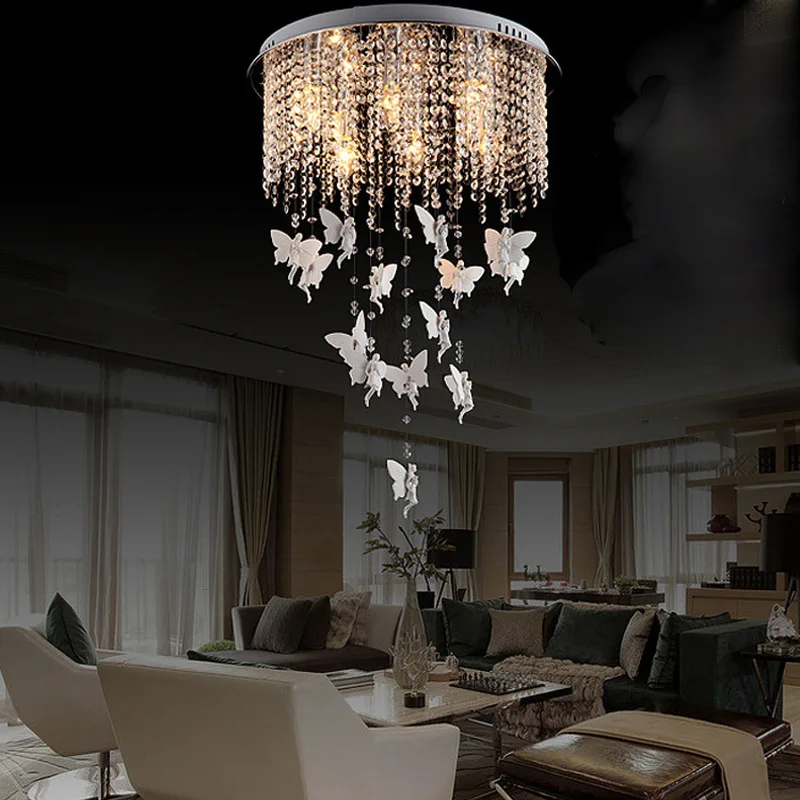 

Modern Crystal Chandelier Angel LED4/8/12 Head Lamp Lustre Chandeliers Lighting Hanging Fixtures Luminaire for Living Room