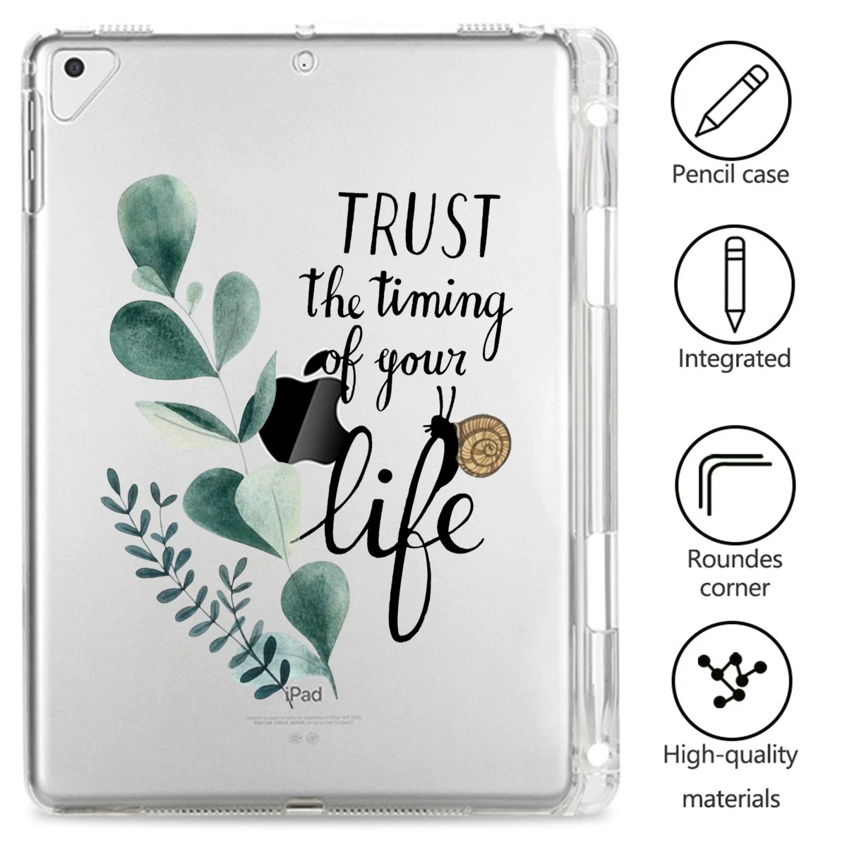 Tablet Case for iPad 7th 2019 12.9 10.2 10.5 11 2020 inch Mini 4 5 6 Air 1 2 3 Pro Clear Shockproof Silicon Leaves Painted Cover