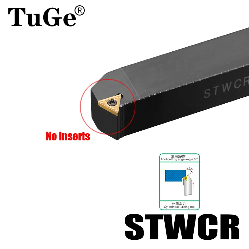 STWCR1212H11 STWCR1616H11 STWCR2020K16 STWCR2525M16 CNC External Lathe Turning tool Holder Entering Angle 60 Degree No Inserts