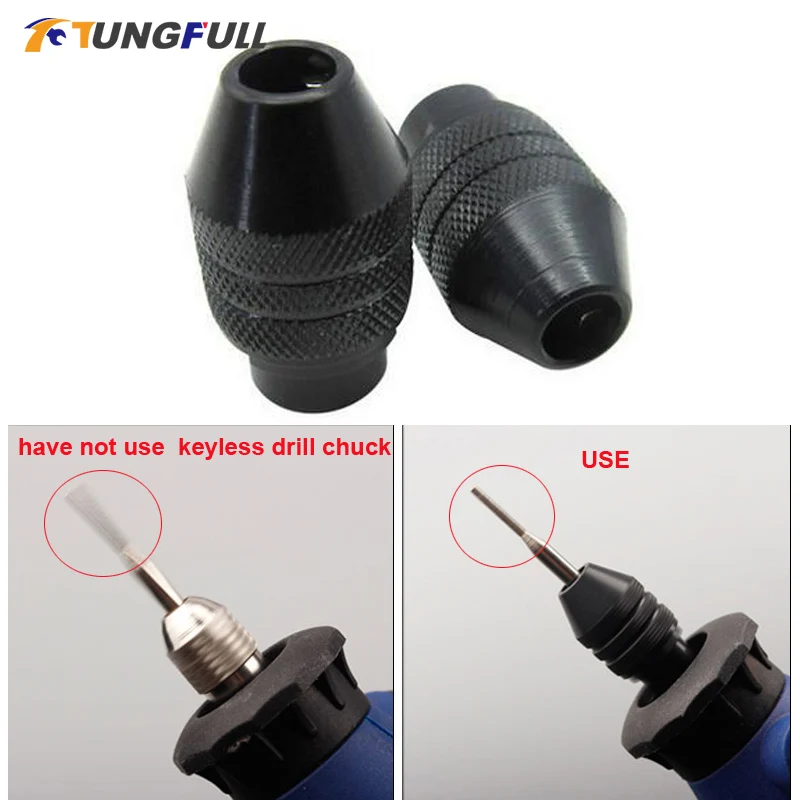 Tungfull Dremel Accessories Small Drill Chuck Electric grinder universal chuck Mini electric drill Engraving machine chuck