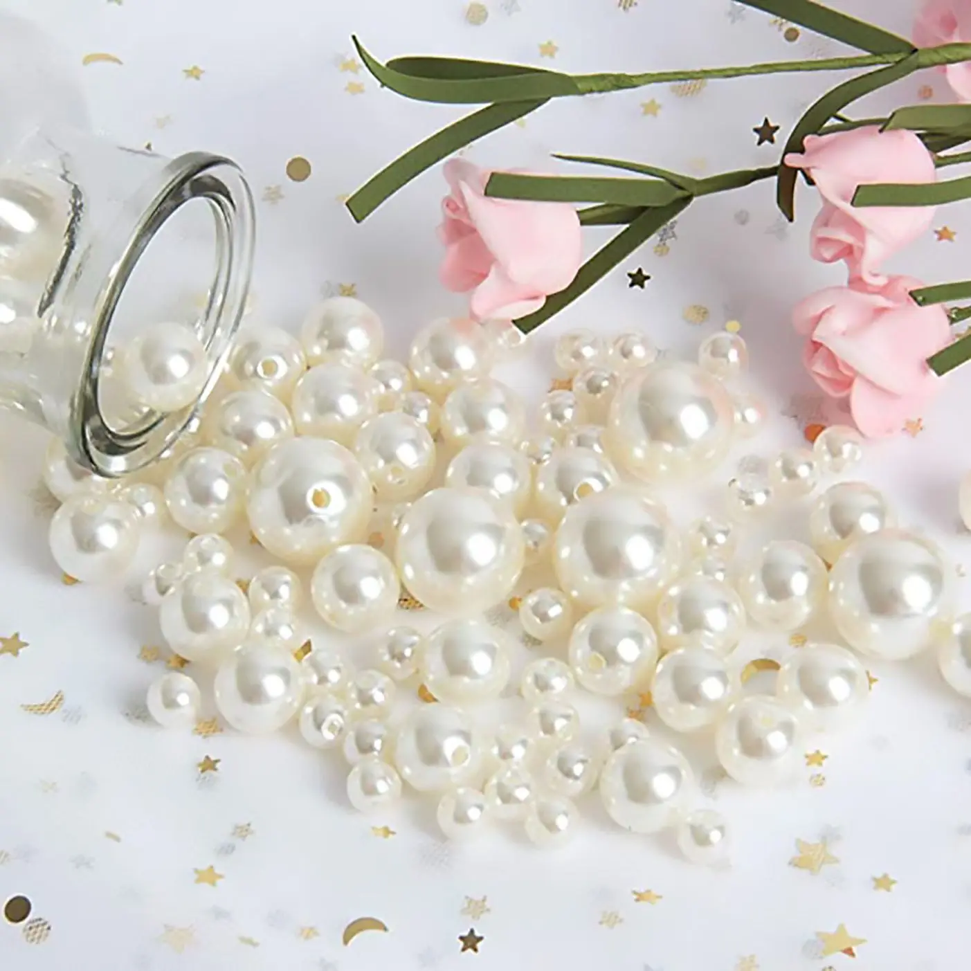 4-20mm White Beige ABS Pearl Bead Imitation Pearl Loose Round Spacer Beads Crafts For Fashion Jewelry Making DIY Imitation Beads