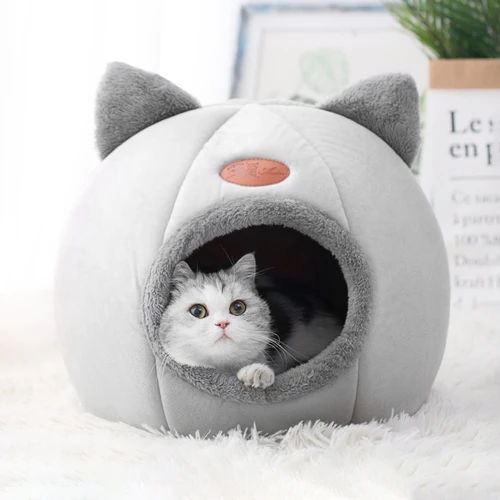 Cama cómoda para dormir profundamente en invierno para Gato, cesta para casa de perro pequeña, productos para mascotas, tienda de campaña acogedora, nido de cueva, Cama Gato interior, novedad