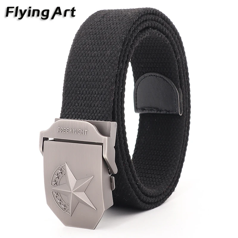 Flying Art Men's Seven Star Marine Corps Tactical Belt Military Adjustable Canvas Casual Ladies Genuine Designer Jeans Belt