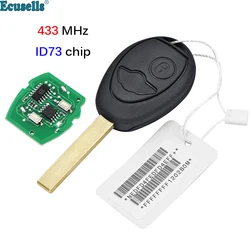 2 Buttons Remote Key Fob 433MHZ with ID73 PCF7930 Chip for Mini Cooper Rover 75 2001-2005 with Code