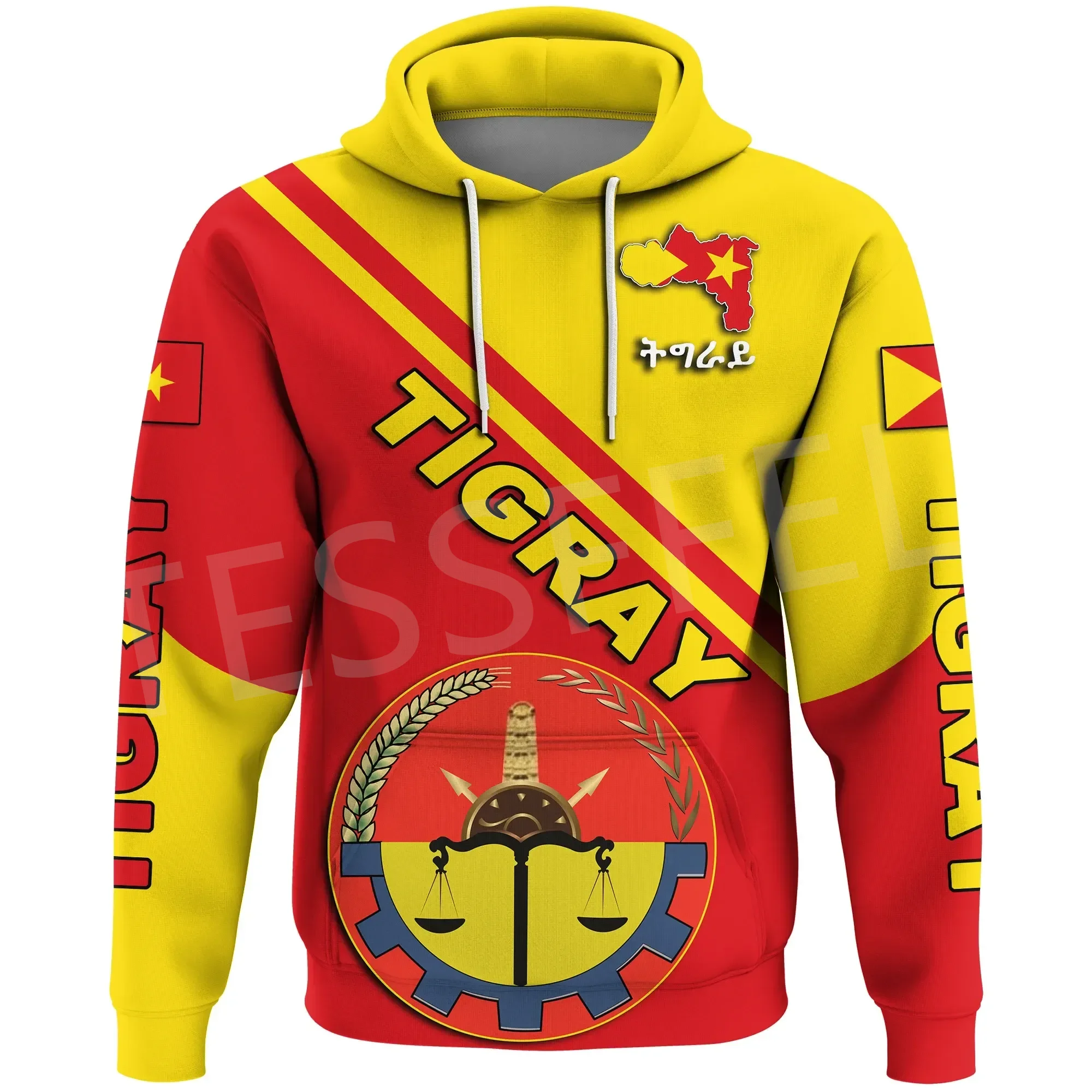 

Tessffel NewFashion Africa Country Ethiopia Tigray Flag Retro Harajuku Tracksuit 3DPrint Men/Women Streetwear Casual Hoodies A17