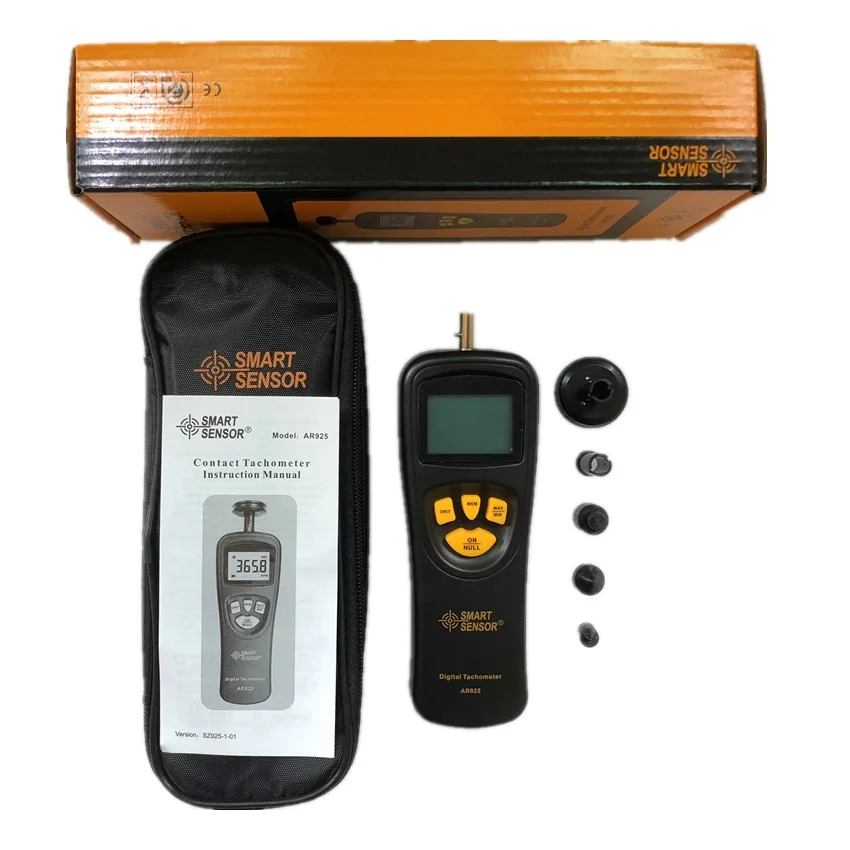 Digital TACHOMETER Contact มอเตอร์ TACHOMETER RPM ดิจิตอล Tach Speedometer 0.05 ~ 19999.9 M/นาที 0.5 ~ 19999RPM SMART SENSOR AR925