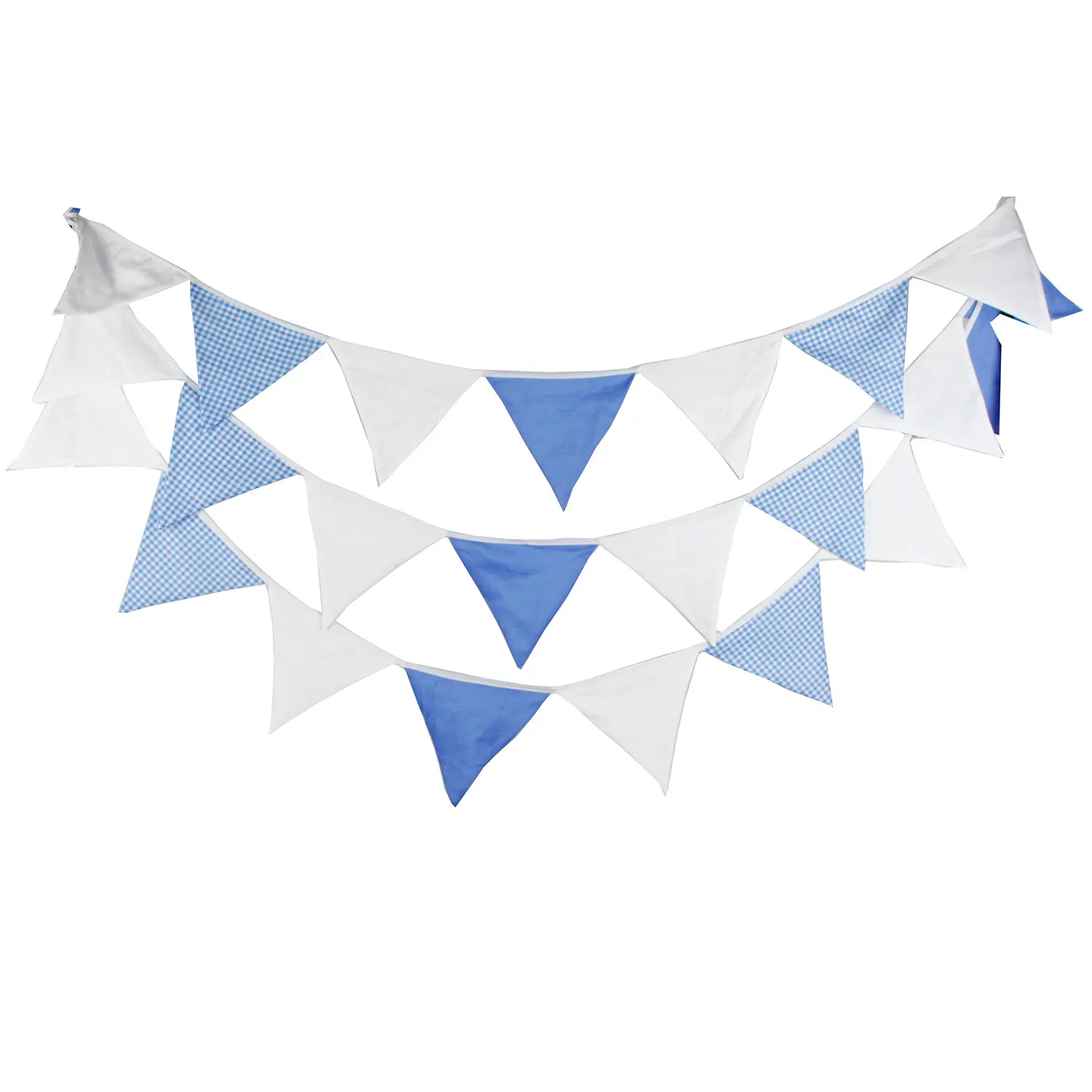 New 24 Flags - 5.4M Pink White Cotton Fabric Banners Bunting Decor Birthday Decoration Party Baby Shower Room Garden Decoration image 5