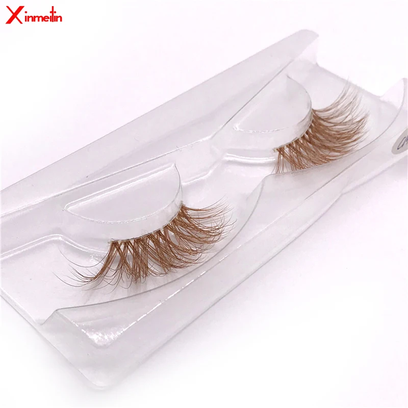 New 3D mink lashes wholesale makeup Colored eyelashes natural long individual thick fluffy dramatic volume soft false eyelashes